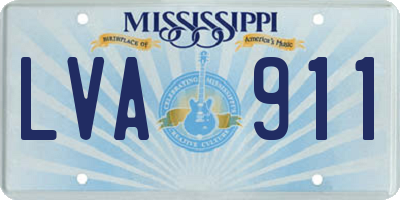 MS license plate LVA911