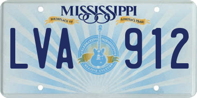 MS license plate LVA912