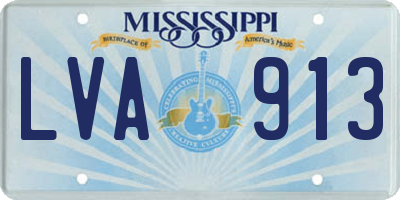 MS license plate LVA913