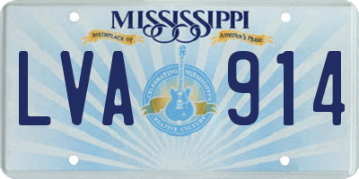 MS license plate LVA914