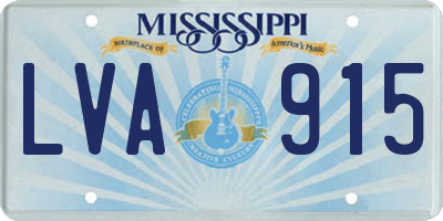 MS license plate LVA915