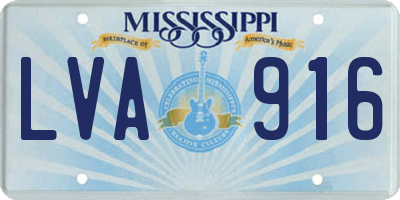 MS license plate LVA916