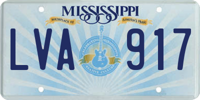 MS license plate LVA917