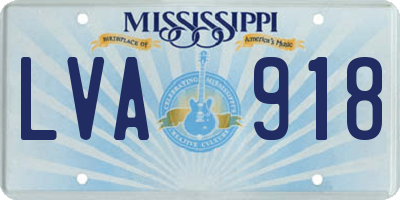 MS license plate LVA918