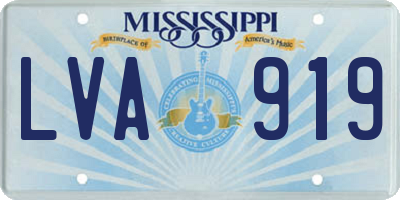 MS license plate LVA919