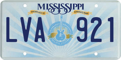 MS license plate LVA921