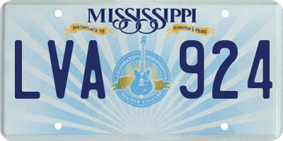 MS license plate LVA924