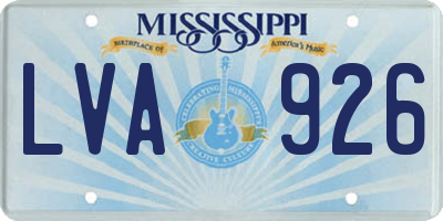 MS license plate LVA926