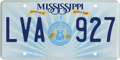 MS license plate LVA927