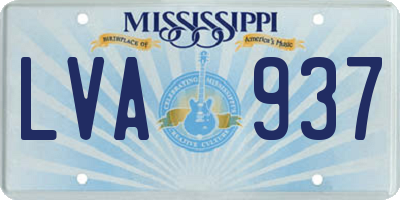 MS license plate LVA937