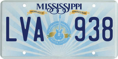 MS license plate LVA938