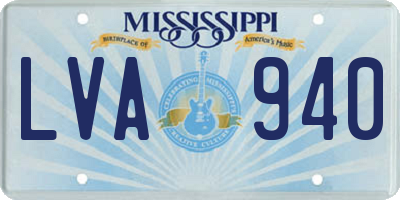 MS license plate LVA940