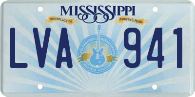 MS license plate LVA941