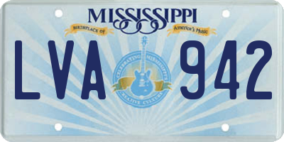 MS license plate LVA942