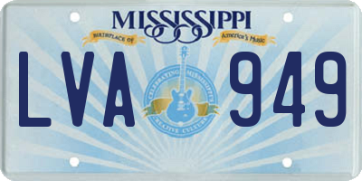 MS license plate LVA949