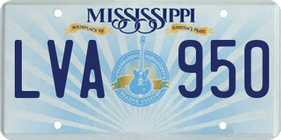 MS license plate LVA950