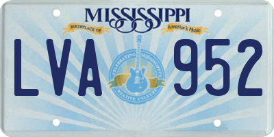 MS license plate LVA952
