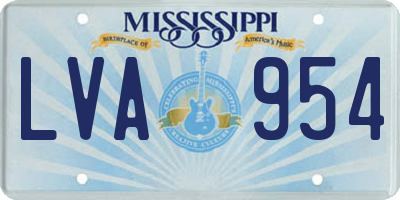 MS license plate LVA954