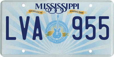 MS license plate LVA955