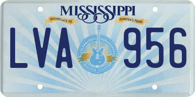 MS license plate LVA956