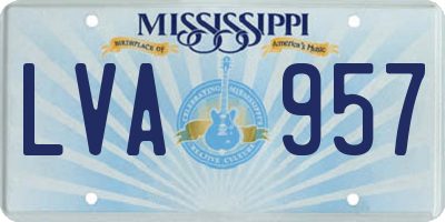 MS license plate LVA957