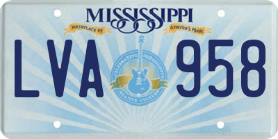 MS license plate LVA958