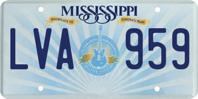 MS license plate LVA959