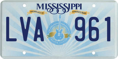 MS license plate LVA961