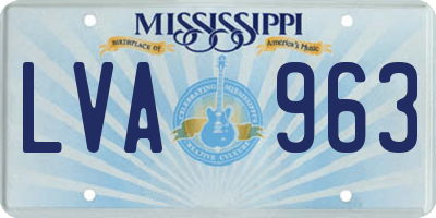 MS license plate LVA963