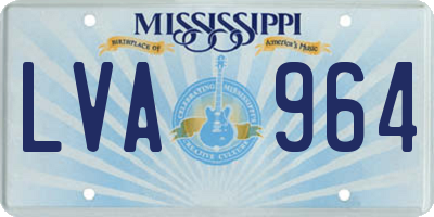 MS license plate LVA964
