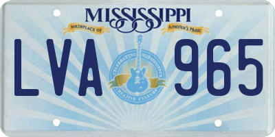 MS license plate LVA965