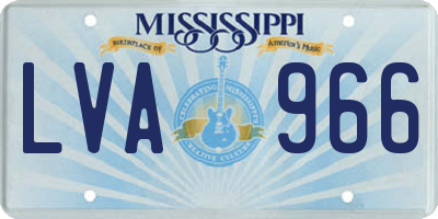 MS license plate LVA966
