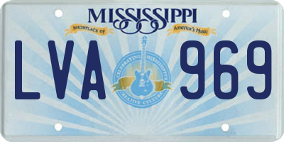MS license plate LVA969