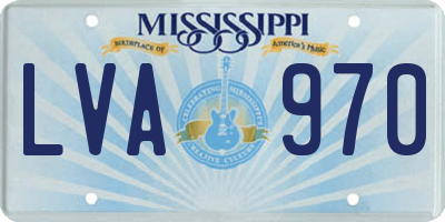 MS license plate LVA970