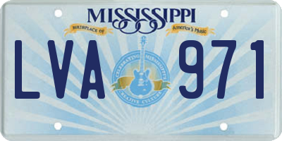 MS license plate LVA971