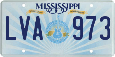 MS license plate LVA973