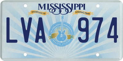 MS license plate LVA974