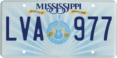 MS license plate LVA977
