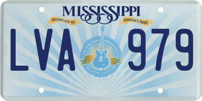 MS license plate LVA979
