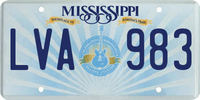 MS license plate LVA983