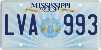 MS license plate LVA993