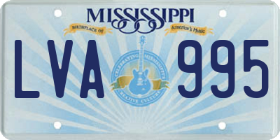 MS license plate LVA995