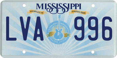 MS license plate LVA996