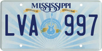 MS license plate LVA997