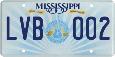 MS license plate LVB002