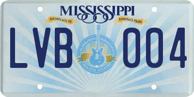 MS license plate LVB004