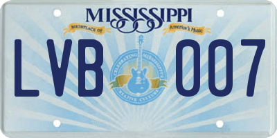 MS license plate LVB007