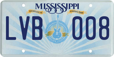 MS license plate LVB008