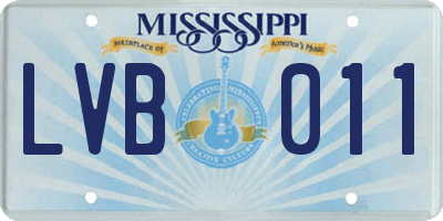 MS license plate LVB011