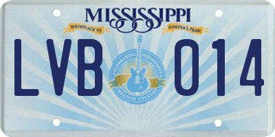 MS license plate LVB014